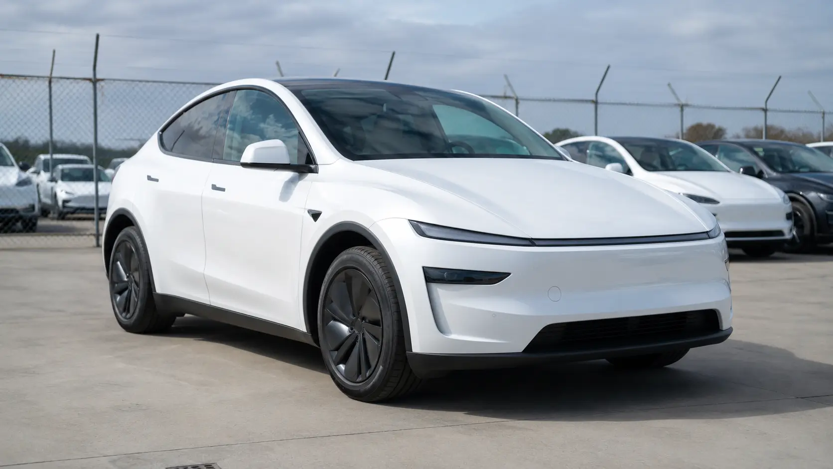 New Tesla Model Y parked at an Australian delivery centre