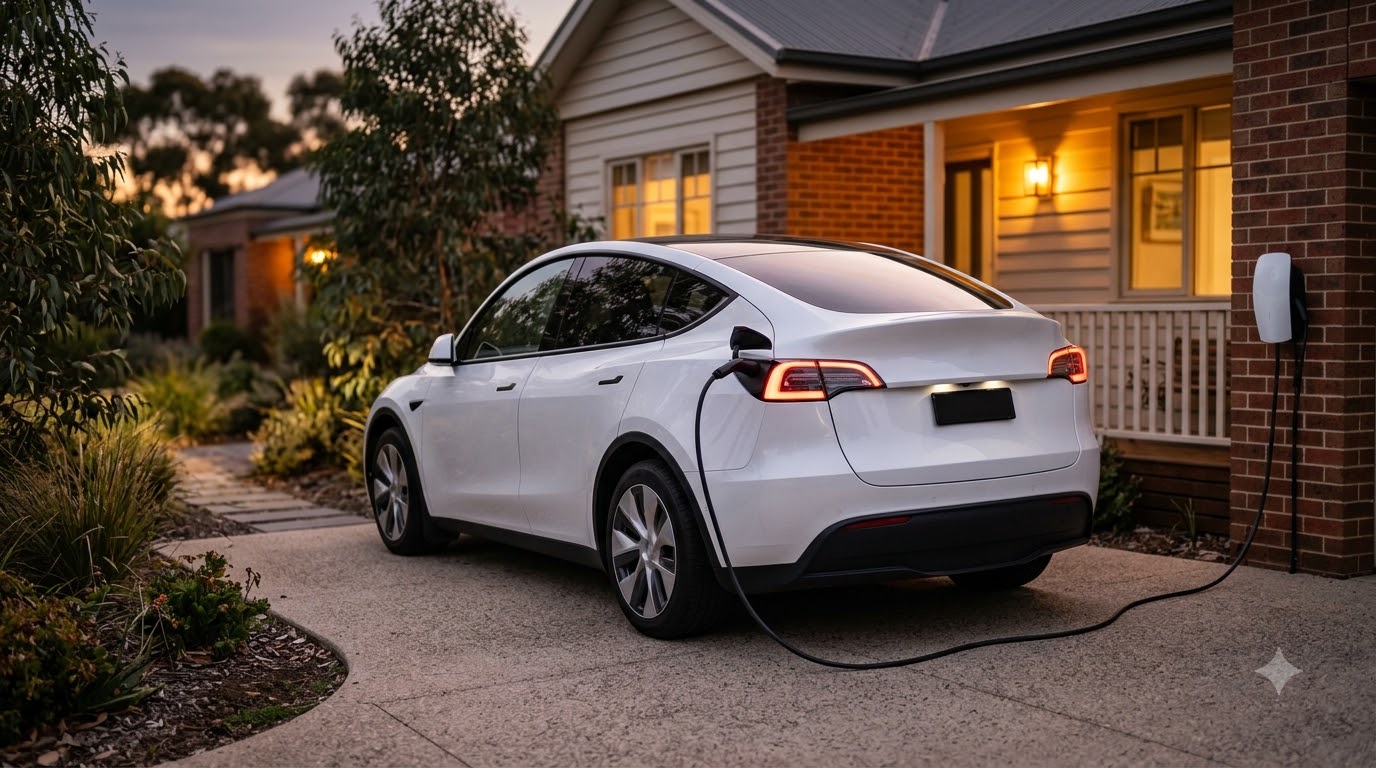 Tesla Model Y home charging setup with Wall Connector in Australia