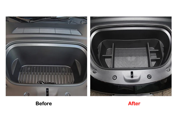 Tesla Model Y Front Trunk Storage Box - Before and After