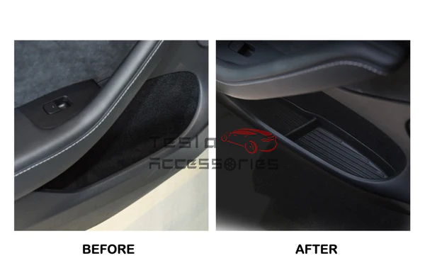 Tesla Model Y Car door Storage Box - Before and After